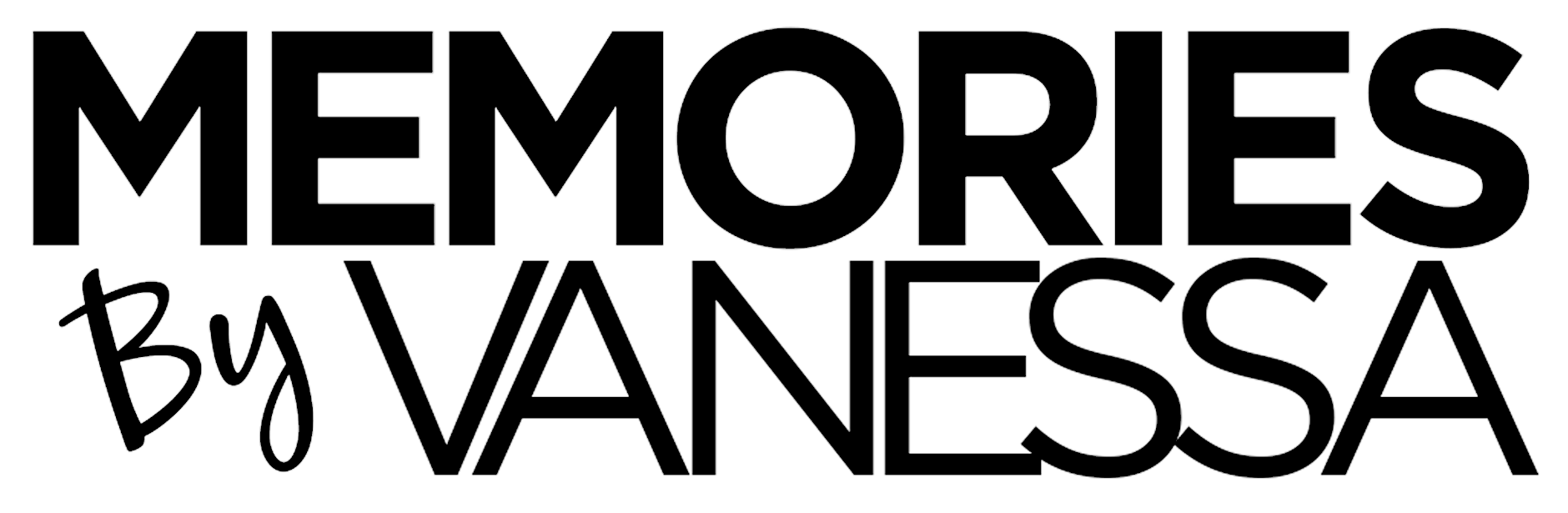Memories By Vanessa - logo black on white
